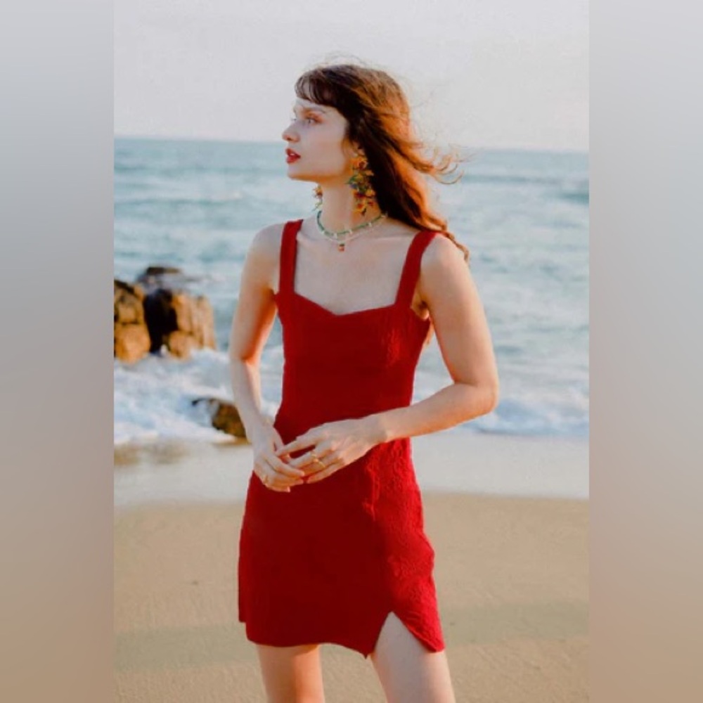 NWOT Petite Studio Tanya Dress in Rose Red